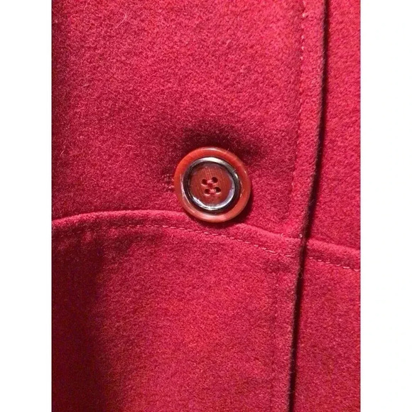 Kenneth Cole Reaction Women’s Coat Wool Blend Cranberry Burgundy Red Size 10 - Picture 5 of 7